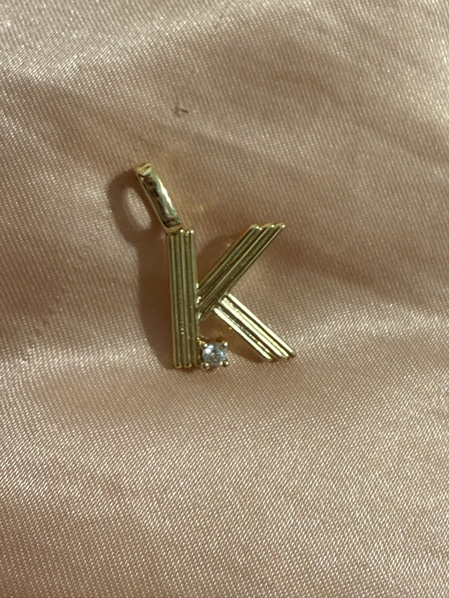 14k gold dipped pendant letter K.