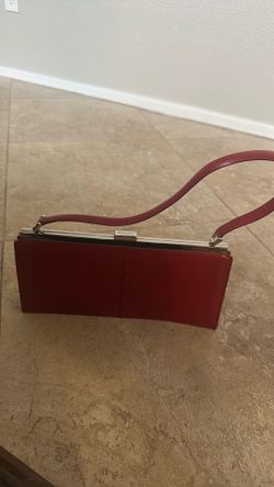 DKNY Red Leather shoulder clutch