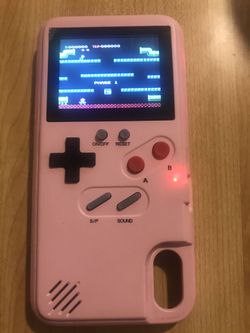 iPhone X Gaming Case with 36 Retro Games Pink Case