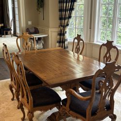 7 Piece Kitchen Table Set (6 Chairs, Table, 2 Leaves) 