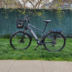 Electric Bike Schwinn 700c Bay Ridge Hybrid for Adults, 7 Speeds, 250w Motor,