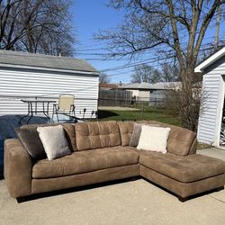 Brown Sectional Couch - Free Delivery