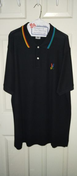 Psycho Bunny Warwick Sport Black Polo Shirt Men's Size XLT. 