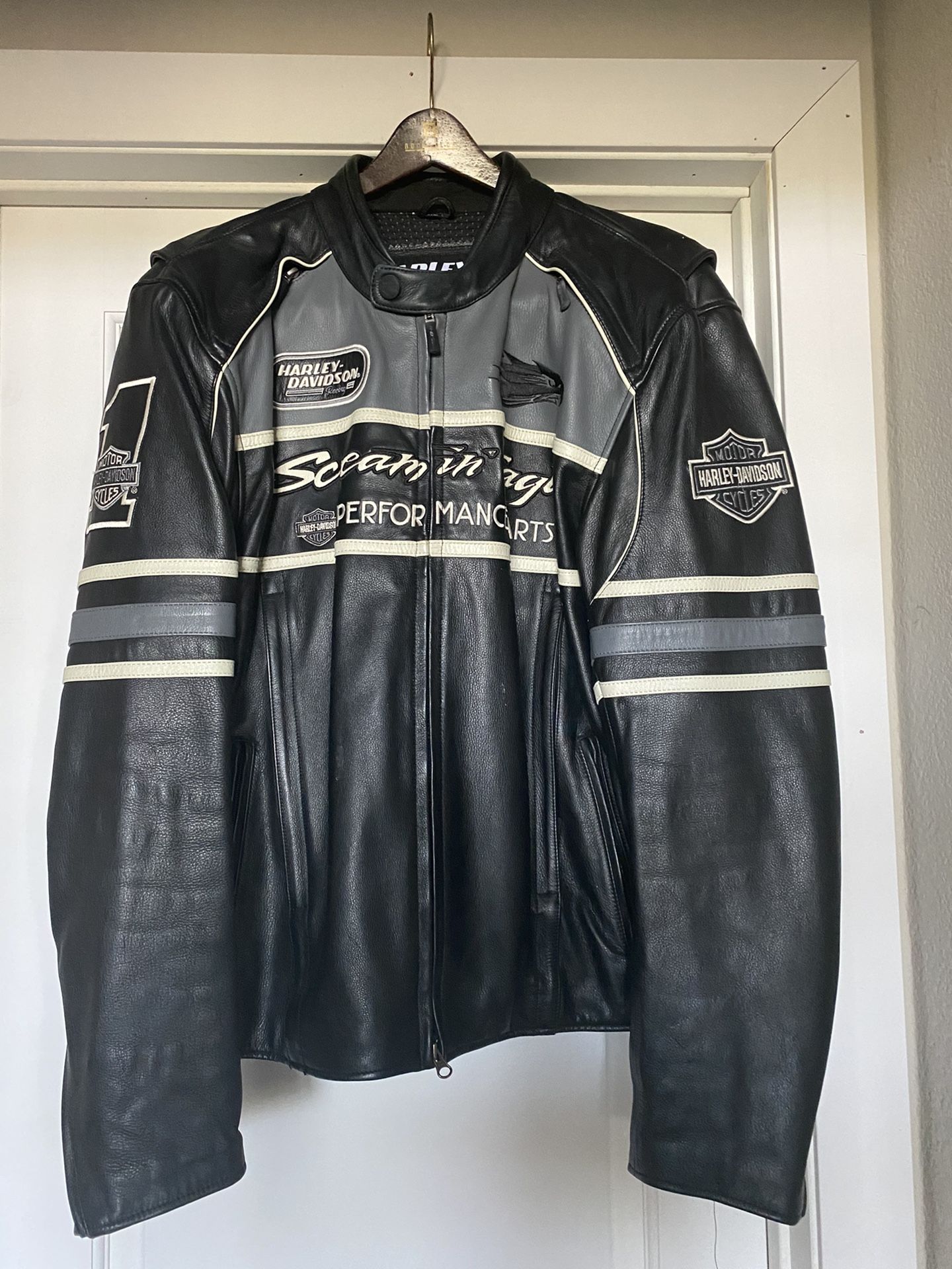 Harley Davidson Screaming Eagles Leather Motorcycle Jacket