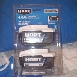 Hart 4.0 Lithium Ion 20v Battery 2 Pack