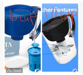 6 Cup  & 10 Cup Brita Pitchers. Both With Manufacture Sealed Filters