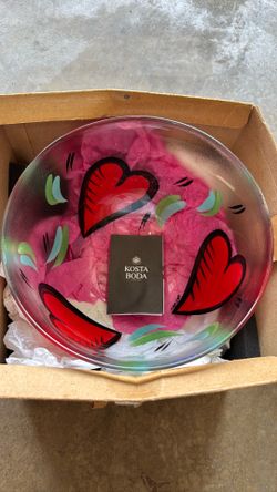 Kosta Boda Glass Painted Bowl
