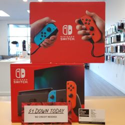 Nintendo Switch V2 Gaming Console Brand New - $1 DOWN TODAY, NO CREDIT NEEDED - WARRANTY INCLUDED