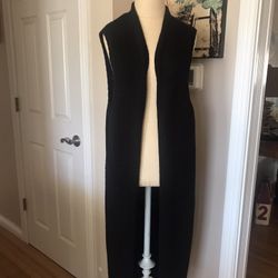 WOMEN’S GAP LONG SLEEVELESS BLACK CARDIGAN SWEATER