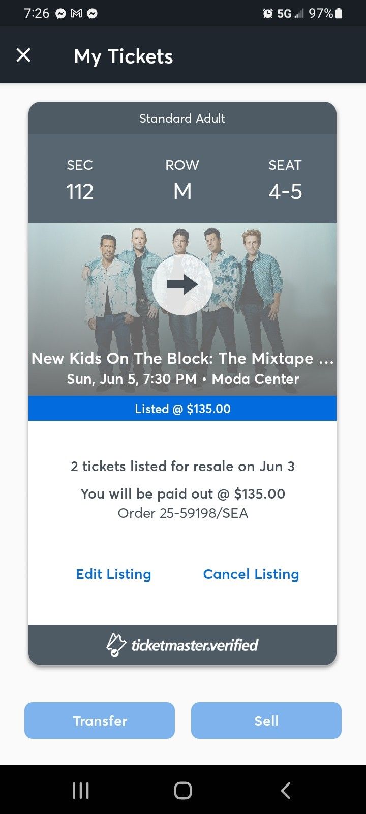 New Kids On The Block concert tickets (2)