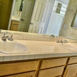 LARGE BATHROOM MIRROR with electric Outlet Hole