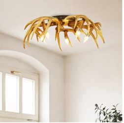 Rustic Antler Ceiling Light 