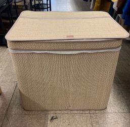 SONGMICS 170L Laundry Basket w/ 3 Compartments Bamboo Basket w/ Lid