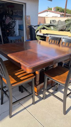 6 Chairs Dining Room Wood Table