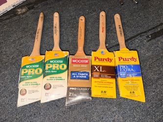 Wooster & Purdy 2.5" Paint Brushes – Lot of 5