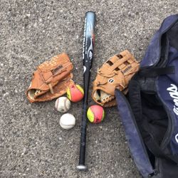 Baseball Bat And Gloves 