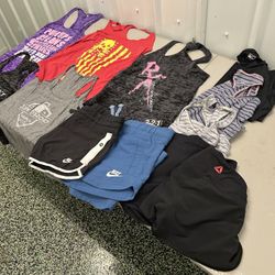 Reebok Nikes, etc. size small mostly tank tops shorts 12 pieces