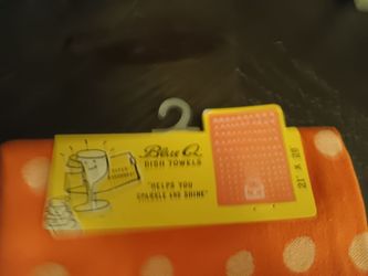 Blue Q Dish Towel Orange Polka Dot