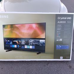 Brand New!! Samsung AU8000 Crystal UHD Smart TV 55 Inch Optional Wall Mount If You Need, I Have Available 