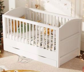 4-in-1 Convertible Crib, Converts to Toddler Bed and Full Bed $180