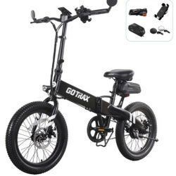 Gotrax F1V2 20" Electric Bike, Max Range 50 Miles & 20Mph Power by 350W, LCD Display & 5 Pedal-Assist Levels, Adult Folding Bike with Accessories incl