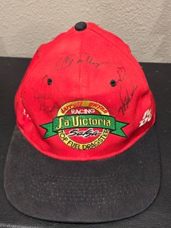 Vintage 90s Darrell Gwynn Racing La Victoria Salsa Top Fuel Dragster Snapback Hat – Multi-Signed Autographed Cap NHRA