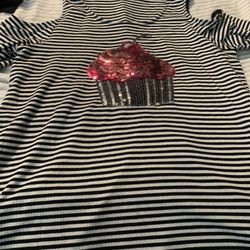 Justice Size 18 black/ white dress sequenced cupcake