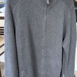 Wool zippered  Men’s Crew Neck Sweater