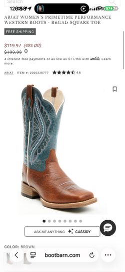 ARIAT WOMEN'S PRIMETIME PERFORMANCE WESTERN BOOTS - BROAD SQUARE TOE