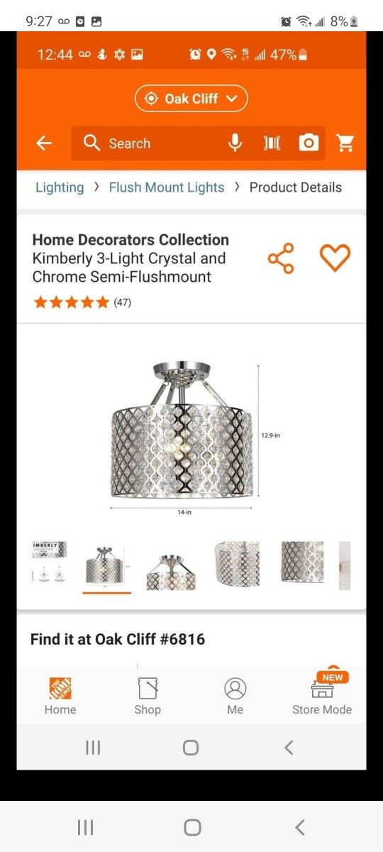 Home Decorators Collection Kimberly 3-Light Crystal and Chrome Semi-Flushmount