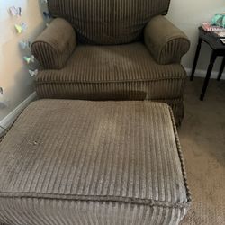 Chenille Rocking Chair With Rocking Ottoman