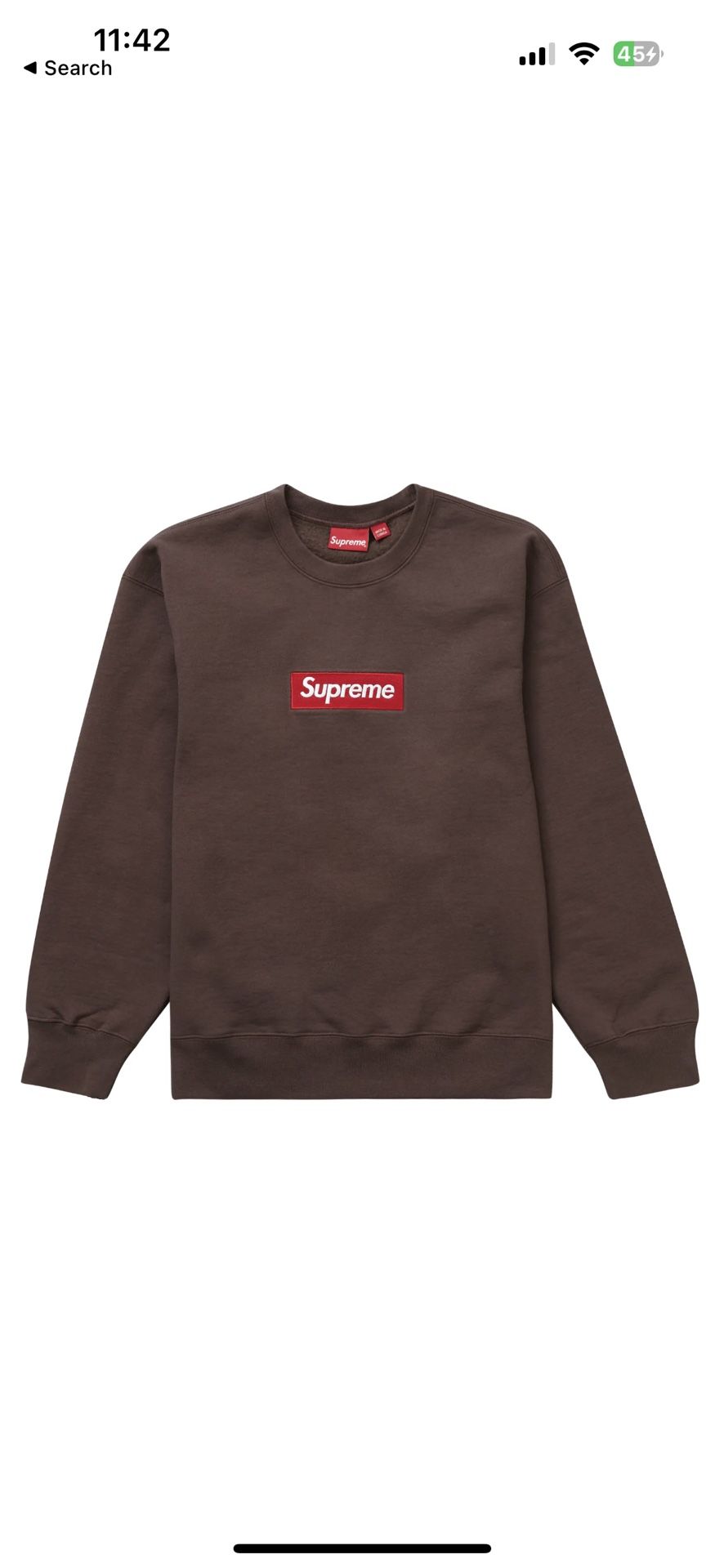 Supreme Box Logo Crewneck FW22 Brown Size M