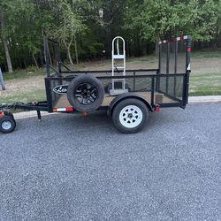 🔥QUICK SALE 🔥HEAVY DUTY 5X8 DOVETAIL STRAIGHT DECK/HIGH SIDES.  TITLE IN HAND.