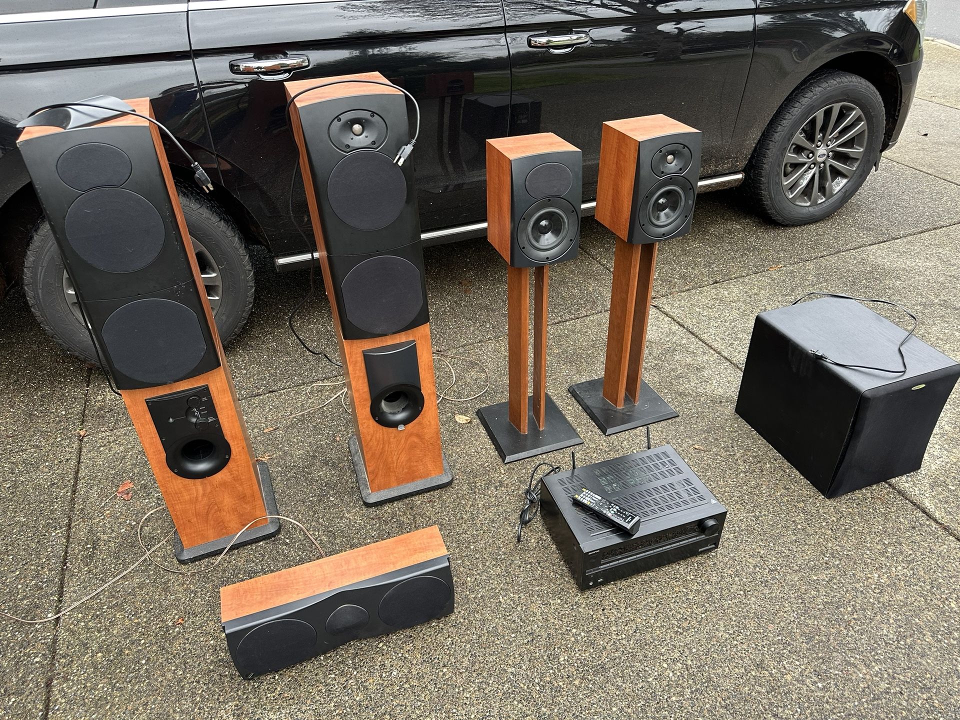 Surround Sound Audio System With Bluetooth, 3 Powered Subs