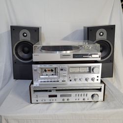 Vintage Hi-Fi Stereo + Modern Speakers
