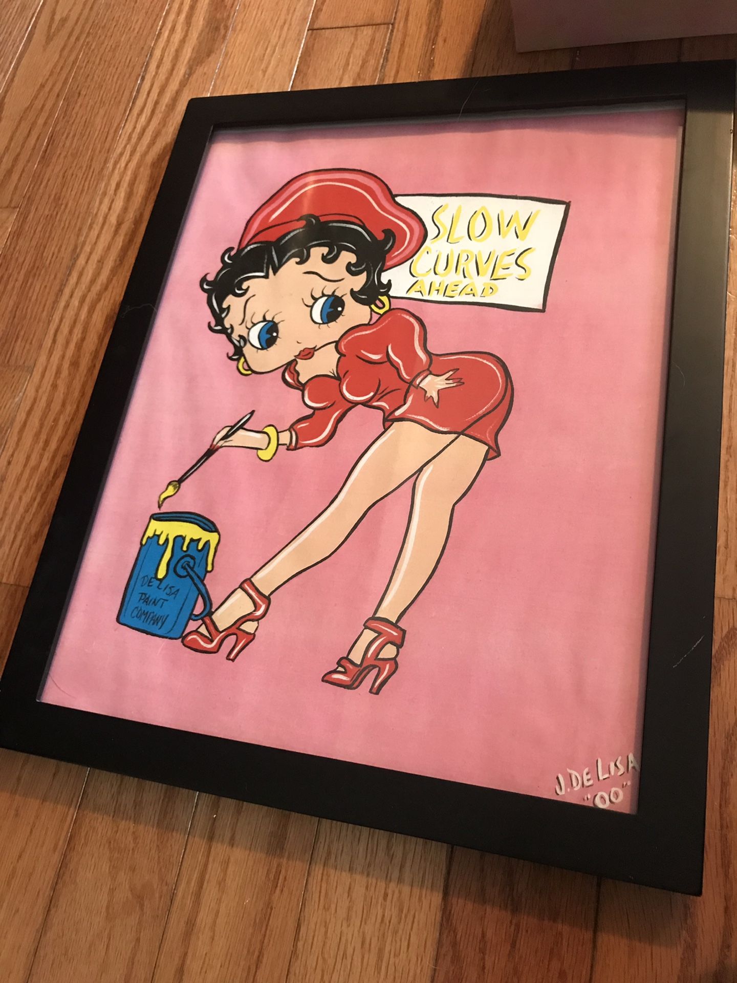 Betty boop painted picture & frame