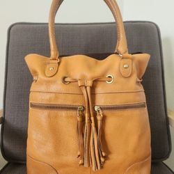 ROOTS LEATHER longbeach tote - butterscotch