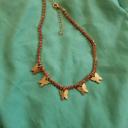 Pink Diamonds And Butterflies Choker