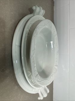White Ceramic Oval Serving Dishes Set