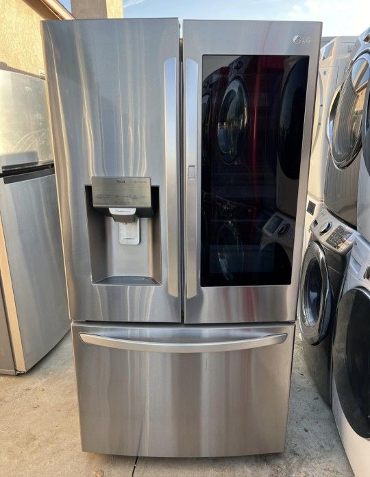 REFRIGERATOR WINDOW EASY ACCESS LG 3 DOORS 🆓️ FREE DELIVERY 🆓️ STAINLESS STEEL