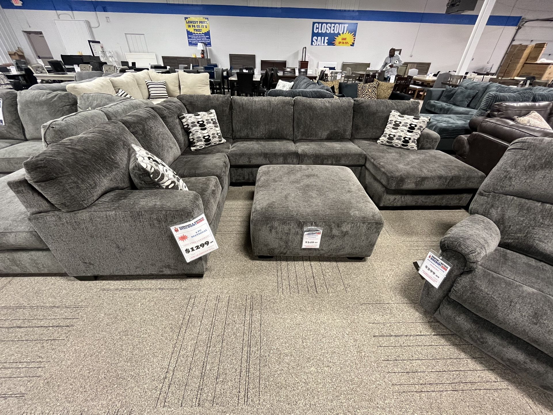 Back In Stock!  Huge 3 Piece Sectional!