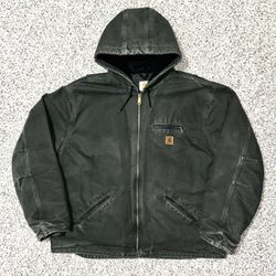 Carhartt J141 MOS Green Sherpa Lined Hooded Detroit Jacket