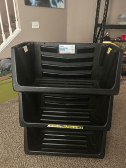 Plastic storage bins