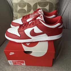 Nike Dunk Low White Red New Size 11.5