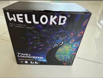 WELLOKB Twin Markers 60 Pcs Alcohol Ink Brush Art Set