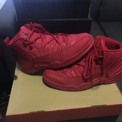 Retro 12 Size 12 Red On Red  Used But Looks New 