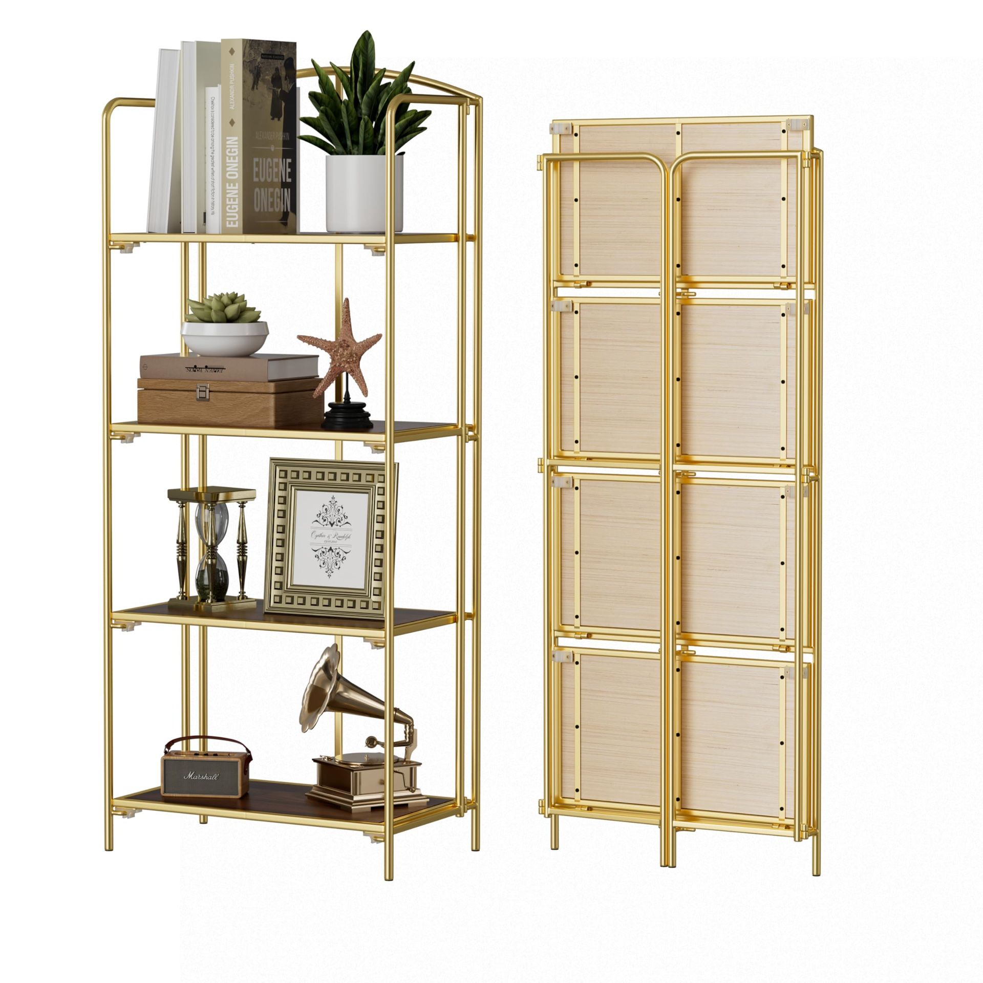 New 4-Tier Gold Bookcase