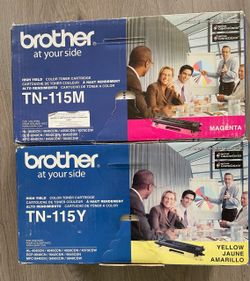 Brother original Toner cartridges, never opened, High Yield, TN-115Y (yellow) and TN-115M (magenta)