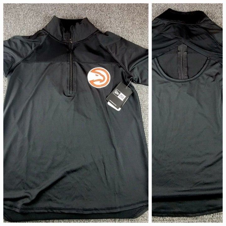 Atlanta Hawks NBA New ERA womens Small black jacket open back NWT MSRP$68 rare