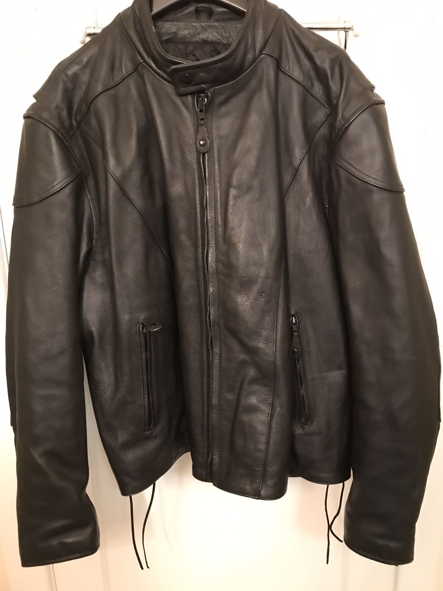 Like New - River Road Heavy Leather Motorcycle Jacket - Size 52